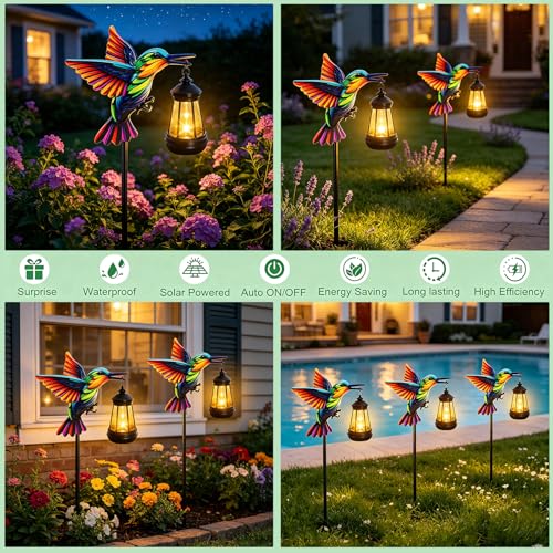 Hummingbird Solar Garden Lights Outdoor Waterproof