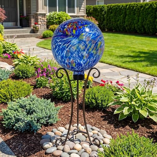 Sunnydaze 10" Glass Gazing Ball for Garden (Primary Color Burst)