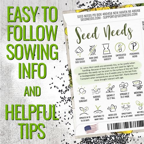 St. Johns Wort Seeds to Plant Heirloom Medicinal Herbs 2 Packs (2 Packs)