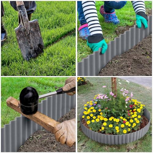 Corrugated Metal Garden Edging 12" x 20Ft (Light Gray)