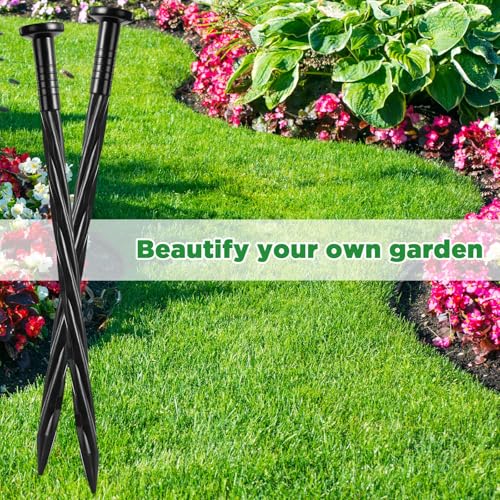 25 Pcs 8 Inch Black Landscape Edging Stakes (Black / 8 Inch)