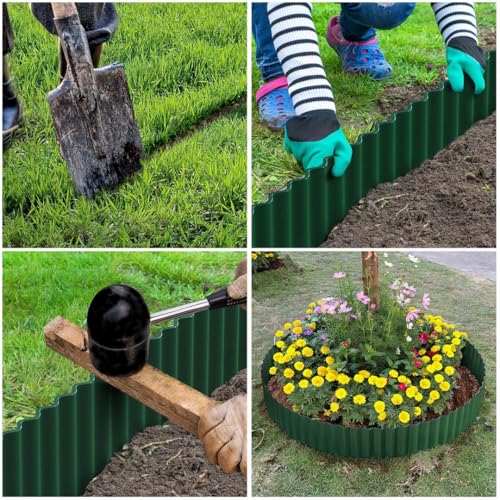 Corrugated Metal Garden Edging 6" x 20Ft (Green)
