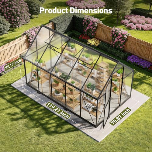 6x10FT Greenhouse with Hygrometer (6x10 FT with thermometers)