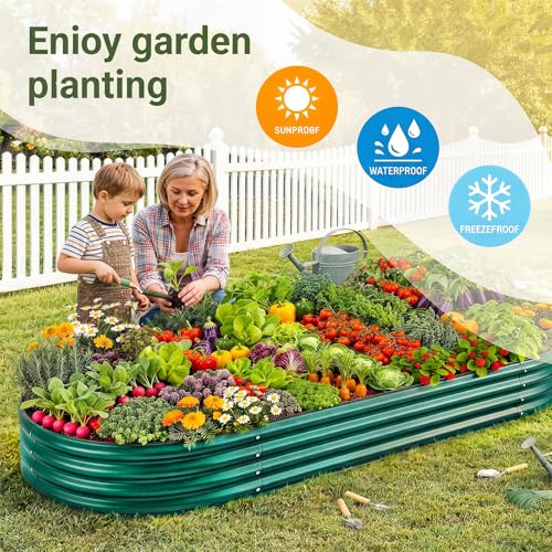 2 Pcs 6ft Metal Raised Garden Bed (6×3×1ft(2pcs） / 3-green)