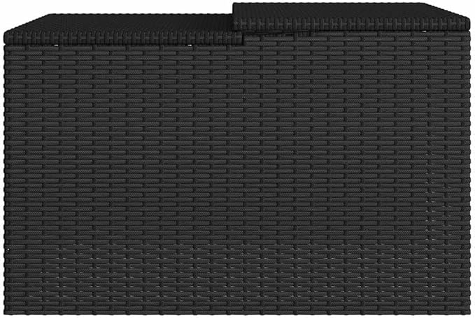 vidaXL Robot Mower Garage, Outdoor Lawn Mower Storage, Garden Storage Small Shed for Lawn Mower, Robot Mower Carport, Lawn Mower Shelter, Black Poly Rattan