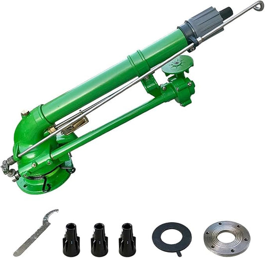 Farm Irrigation Sprinkler, 360° Large-Area Watering Spray with Replacement Nozzle Set, Ideal for Farms, Orchards, and Tea Gardens
