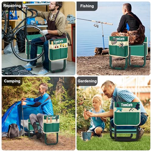 Garden Kneeler and Seat (Green / 11.14" Ultra-Wide Kneeling Pad)