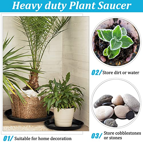 6 Pack Plastic Plant Saucer (Round / 16 Inch,18 Inch,20 Inches / Black)