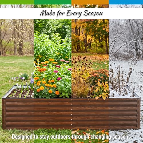 Galvanized Raised Garden Bed 4x4x2FT Outdoor Large Metal Planter Box Steel Kit for Planting Vegetables