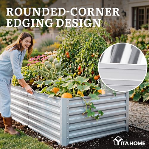2pcs 6x3x2ft Galvanized Raised Garden Bed (6x3x2ft 2pcs / Silver)