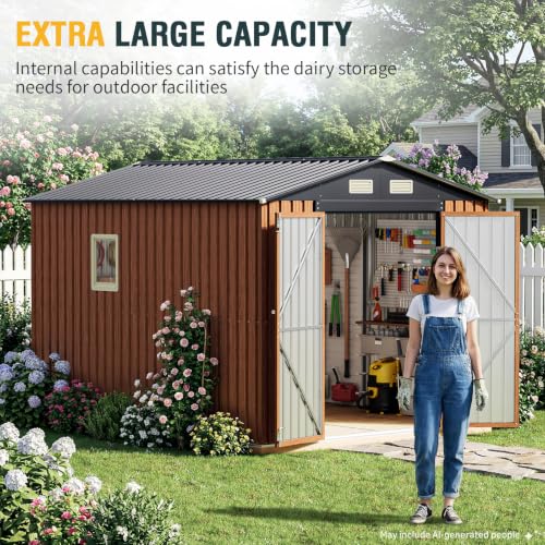 8x10 Ft Outdoor Storage Shed with Floor (8x10 FT/Base)
