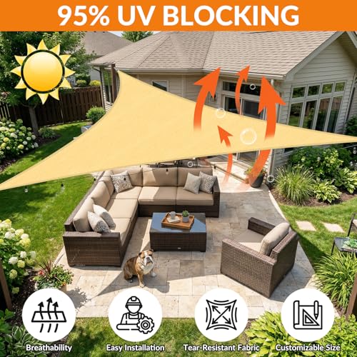 19'X28' Sun Shade Sail Sand Curved Square Customizable (Sand / 19'X28' custom)