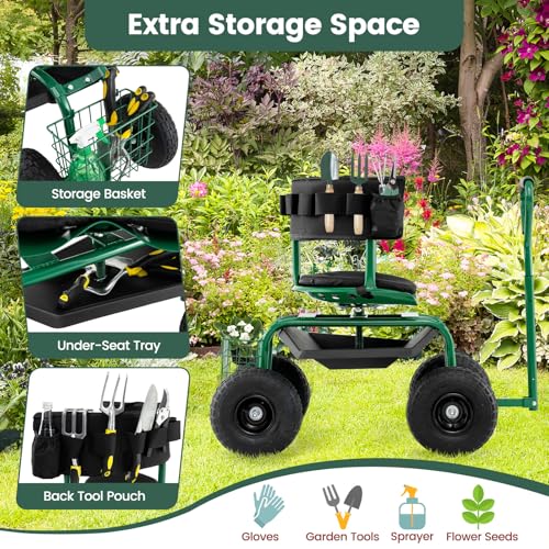 Garden Seat with Wheels