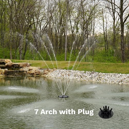 1.75 HP Floating Fountain & Aerator for Ponds and Lakes with 100 ft Cord (1.75 HP Pump-100' Cord / Color Changing Lights W/ Control Box)