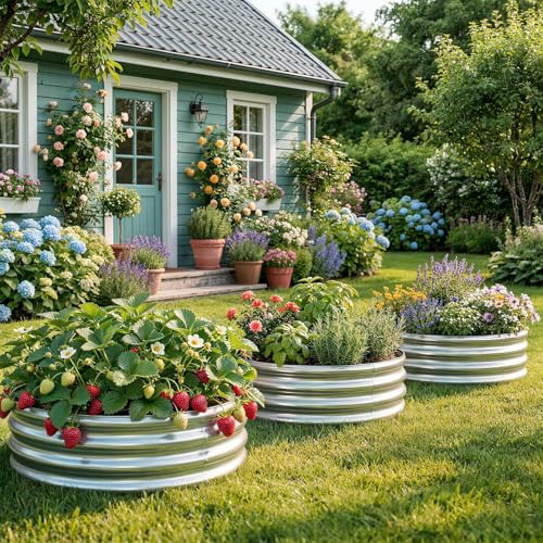 2 Pack 2×2×1ft Galvanized Raised Garden Bed (2 Count)