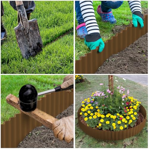 Corrugated Metal Garden Edging 8" x 20Ft (Bronze)