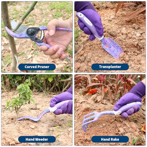 Purple Garden Tools Set 10 Pieces (purple)