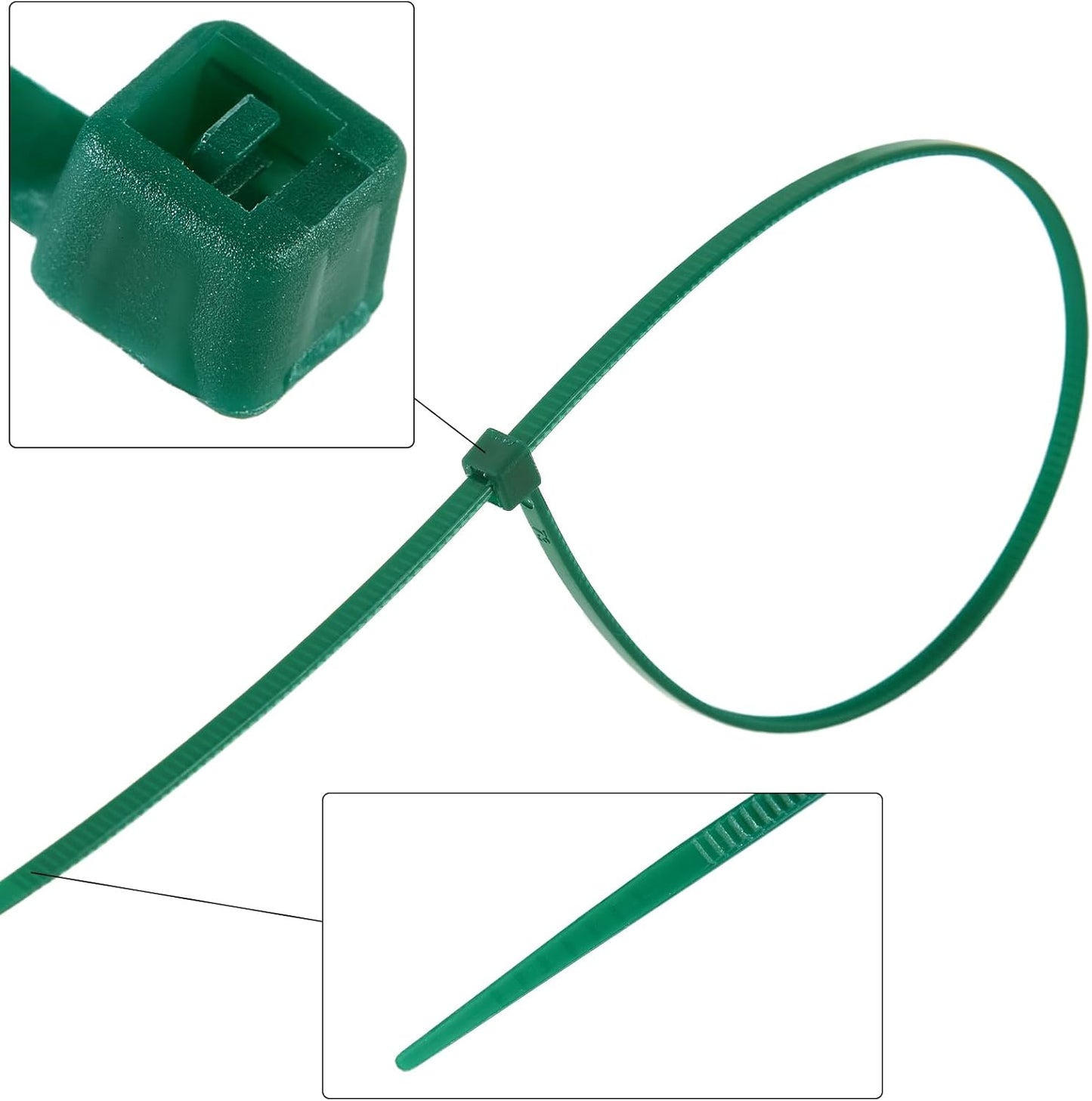 10 inch 3mm Dark Green Nylon Garden Cable Zip Ties Self Locking Cable Ties Twist Ties, Multi-Purpose Cable Tie(100 Pcs)