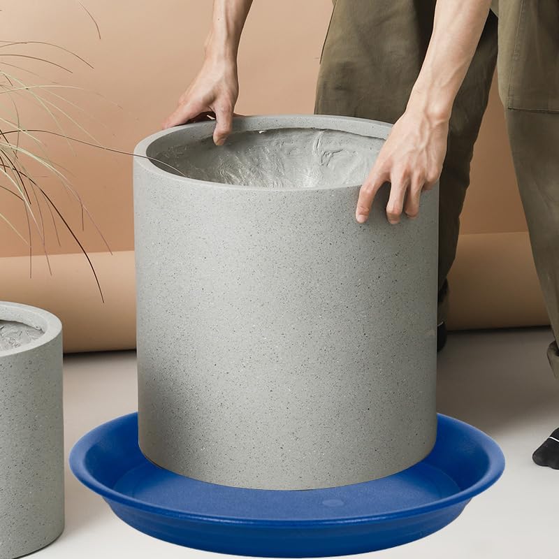 Plant Saucer Pot Tray 14 inch (14" - 4 Pack / Dark Blue)