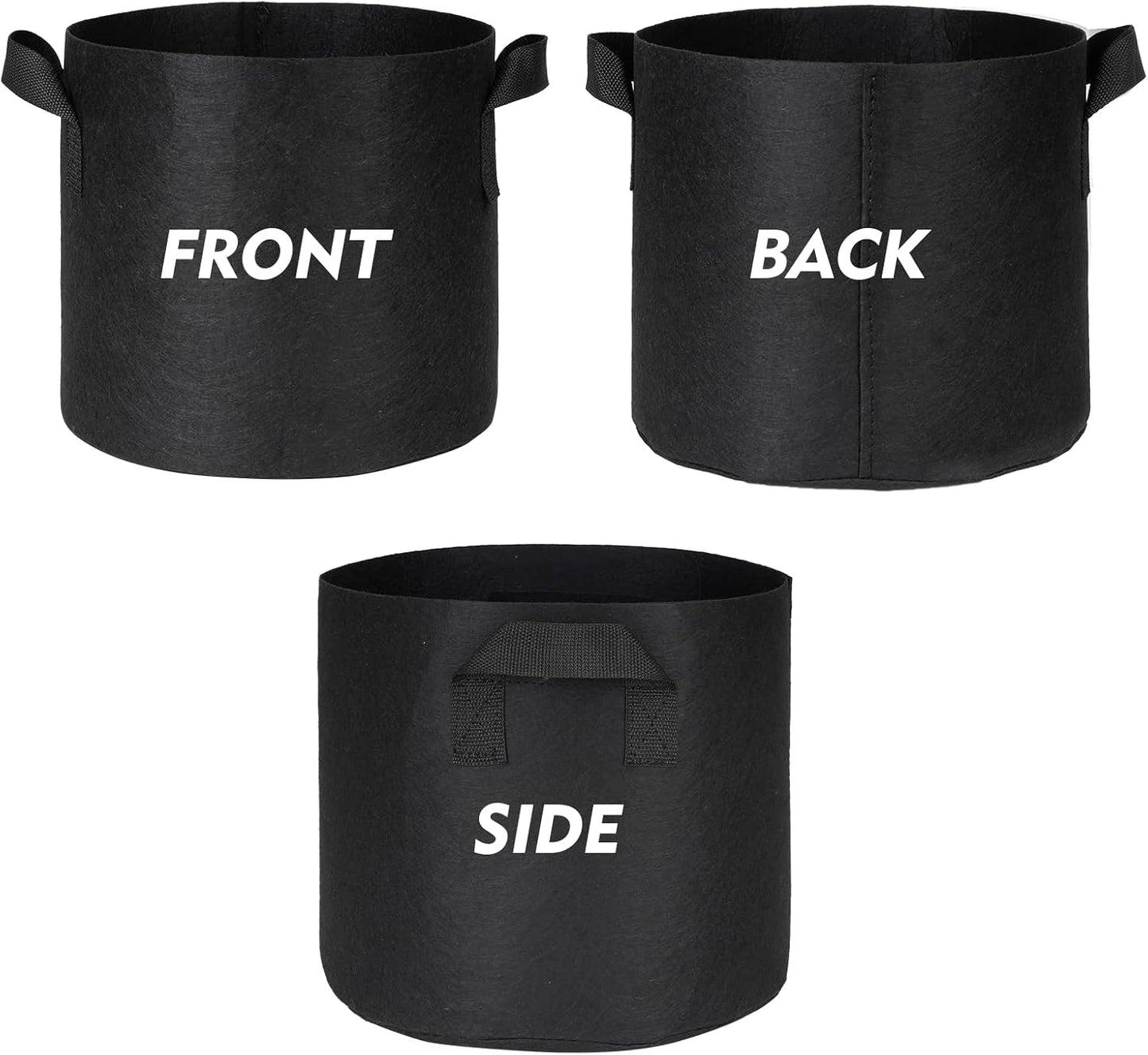 3-Pack 50 Gallon Grow Bags Outdoor Plant Pots with Handles Potato Grow Bags