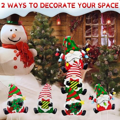 3 Pack Metal Christmas Yard Signs Decor for Multiple Stacked (Dwarf Christmas Tree)
