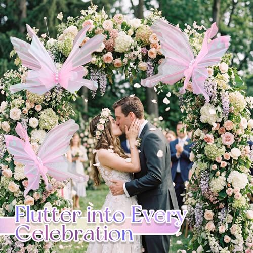 3 Pcs Giant Butterfly Decoration for Wedding Reception (Butterfly / Champagne Pink)