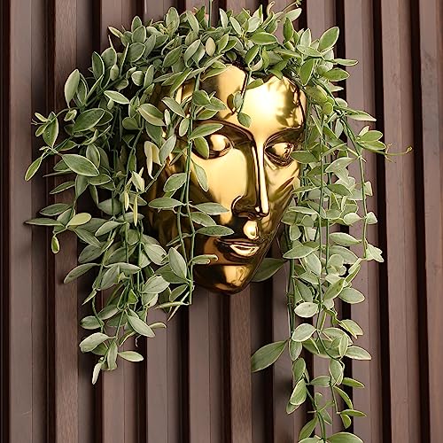 Face Vase Ceramic Female Form Vase (Gold)