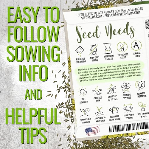 Herb Seeds to Plant Common Dandelion (5 Packs)
