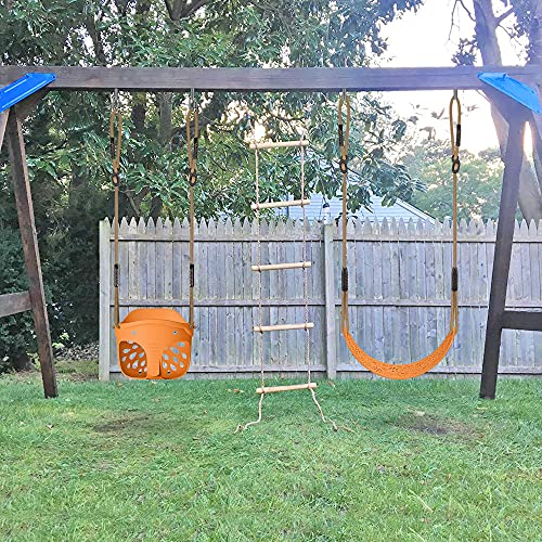 Yellow High Back Full Bucket Toddler Swing Seat w (Yellow Bucket Swing)