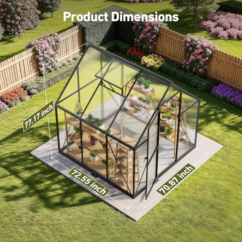 6x6 FT Walk in Greenhouse with Hygrometer (6x6 FT with thermometers)