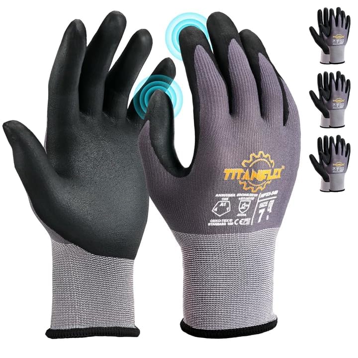Work Gloves MicroFoam Nitrile Coated (3 Pairs / Small)
