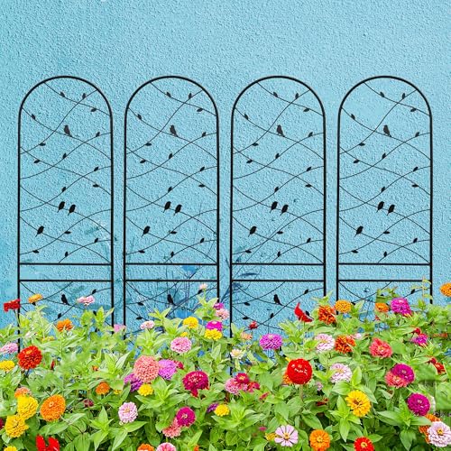 Metal Garden Trellis Rustproof Trellis for Climbing Plants Outdoor Flower Support Bird Deco