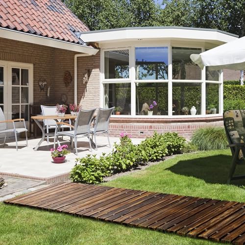 24' Wooden Garden Pathway (24ft (L) x 17in (W) / Brown-straight)
