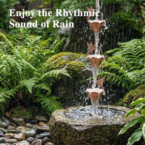 Hummingbird Rain Chain for Gutters (Bird disc rain chain)