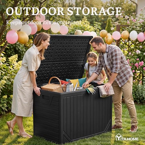230 Gallon Extra Large Outdoor Storage Box (Dark Black / 230 Gallon)