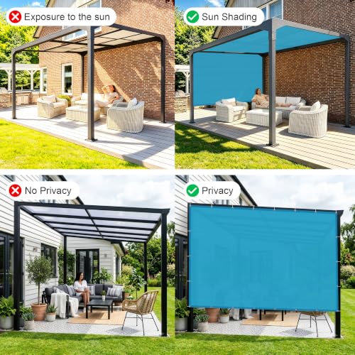 Shade Cloth 7x18 FT Sun Shade (7' x 18' custom size / Turquoise)