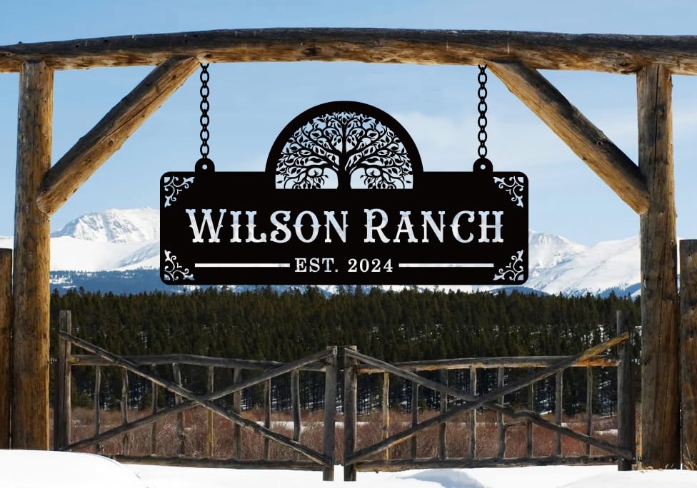 Custom Metal Farm Sign (Black035)