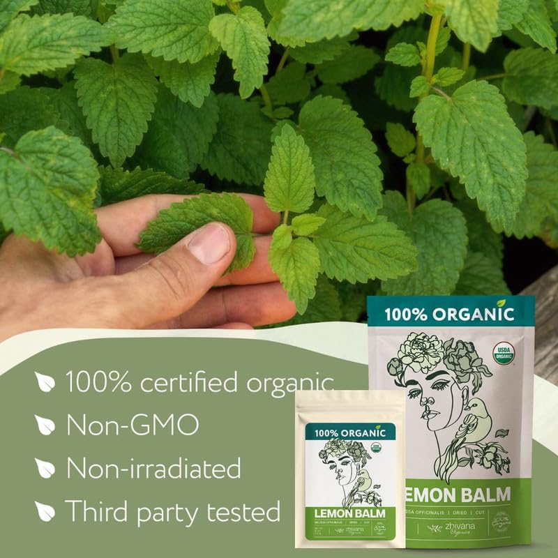 Organic Lemon Balm Leaves 4oz (4 Ounce)