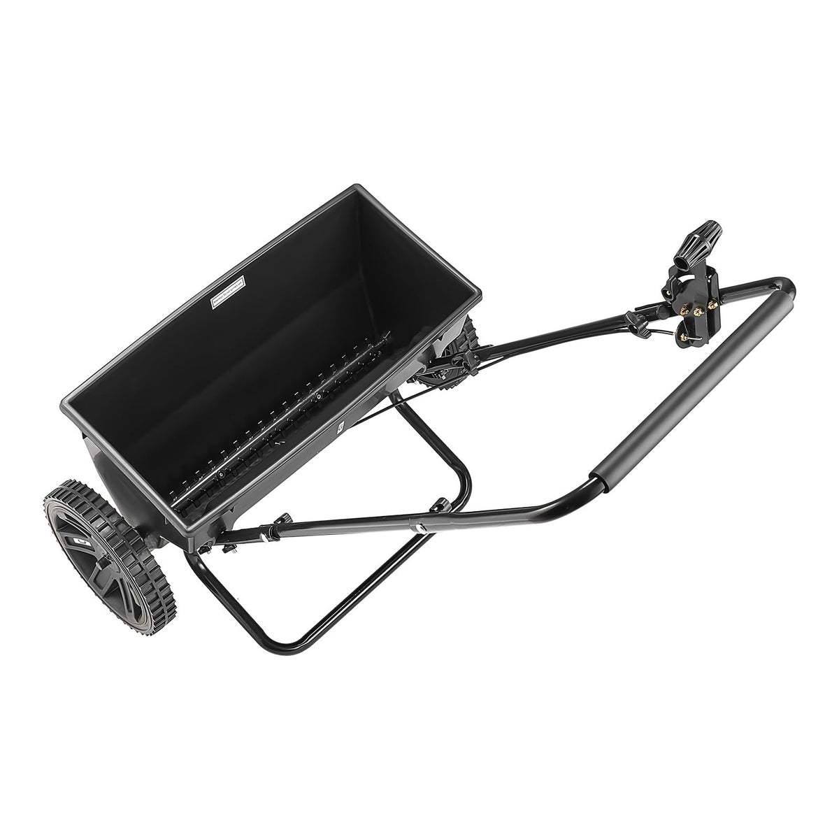Broadcast Spreader 50 lbs Capacity Drop Spreader with Hopper Grate (50LB / Black)