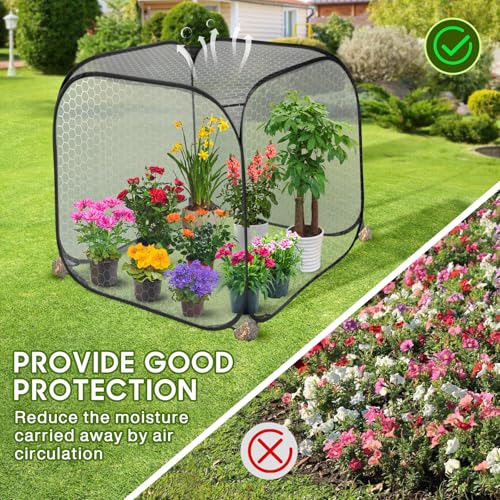 2Pc Pop Up Mesh Plant Cover (Black / 2 pieces)
