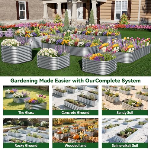 2 Pack Tall Corrugated Galvanized Steel Raised Garden Bed Outdoor (Silver / 3x2FT)