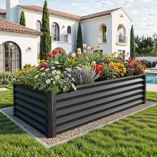 6x3x3ft Large Raised Garden Bed Kit (Black / 6x3x3ft)