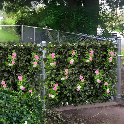 Artificial Expandable Ivy Privacy Fence Screen (BRANCH-MIXED FLOWER)