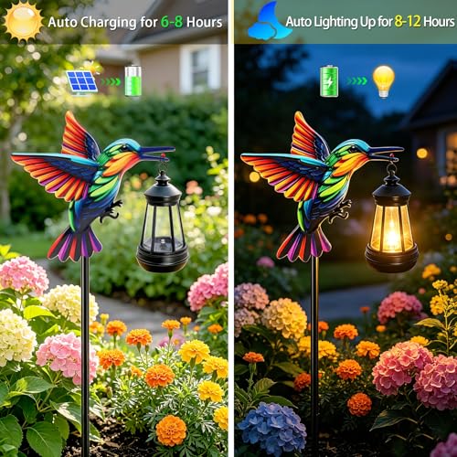 Hummingbird Solar Garden Lights Outdoor Waterproof
