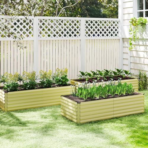 8x4x2ft Outdoor Metal Raised Garden Bed (4 Count)