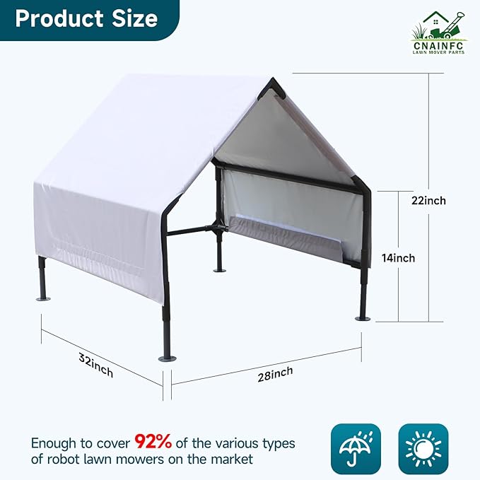 Robot Mower Garage, Wire Free Robot Lawn Mower Cover, Durable Water-Proof and Ultraviolet-Proof Polyester Oxford, 32 "x28x24, Suitable for All Types of Remote Control Lawn Mower.