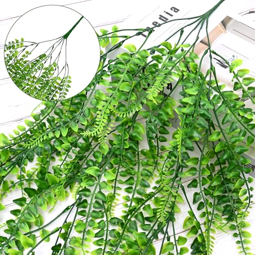 4Pcs Fake Ferns Fake Hanging Plants Artificial Ferns Vine Greenery (Ferns / 4Pcs Plants)