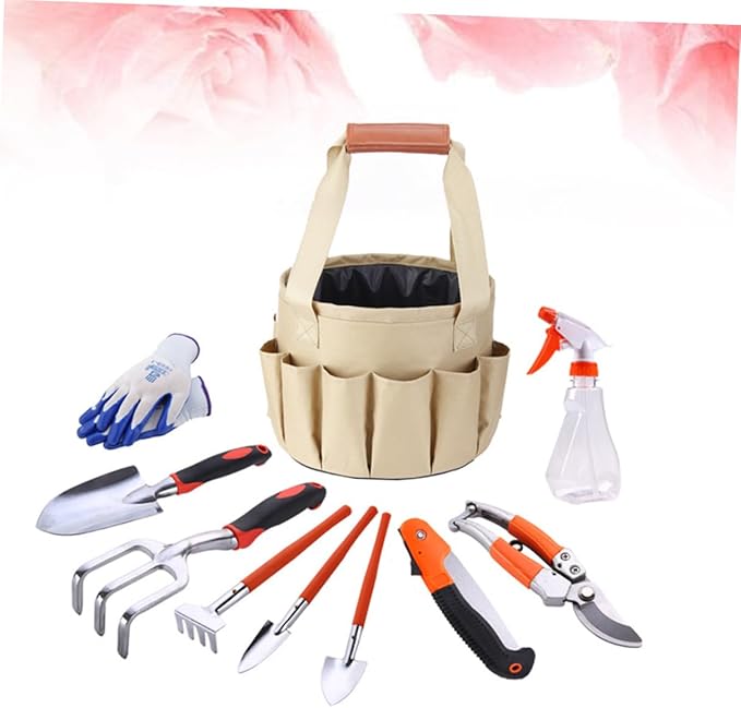 Gardening Tool Set 10 Pieces Weeding Tools Shovels Hoe Perfect for Transplanting Cultivating Flowers Veggies
