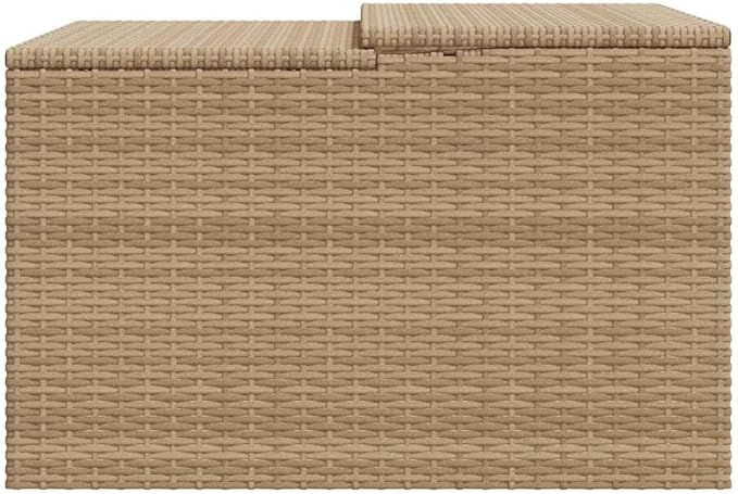 vidaXL Robot Mower Garage - Poly Rattan, Durable Lawn Mower Storage Shed, Beige, Weather-, 33.9"x35.4"x20.5"/22.4"