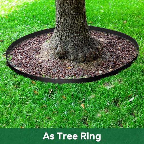 Garden Edging 118FT Landscape Edging Kit 2 Inch Height with 72 Stakes (Black / 2in X 118FT)